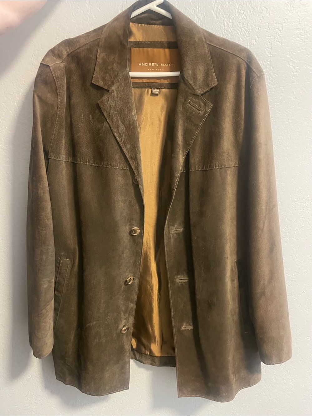 Andrew Marc Brown Suede Leather Jacket
